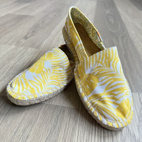 Ubuntu Life Shoes Women 8W Yellow Tropical Espadrille Flat Slip On Canvas - Picture 1 of 14